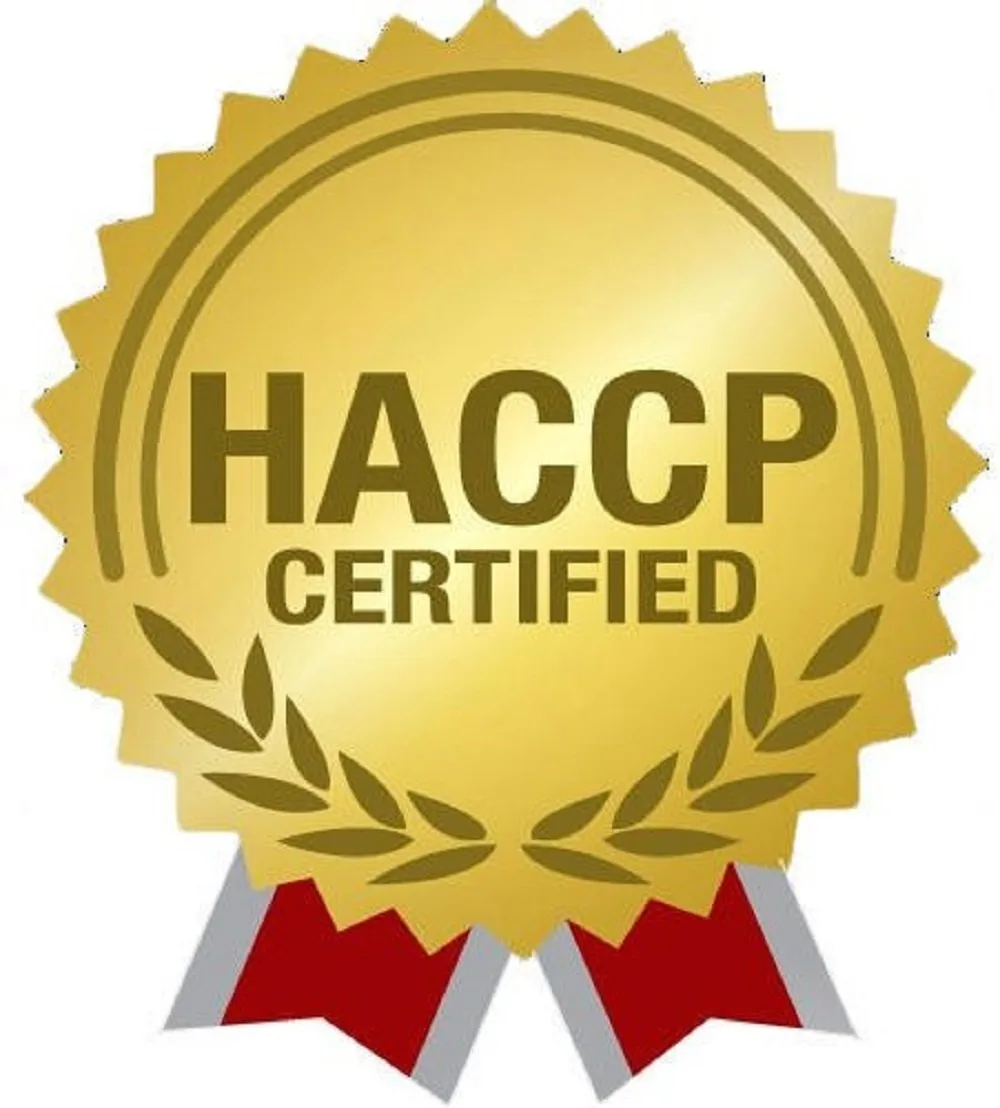 HACCP certified badge for food safety and hazard control standards