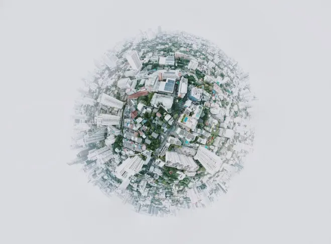 Aerial globe view symbolizing Rainchem’s global reach and commitment to sustainable urban chemical solutions.

